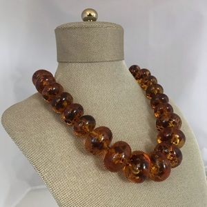 Large Amber Beaded Necklace